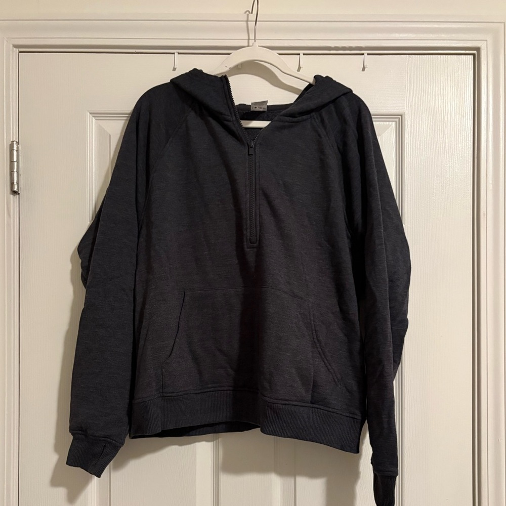 Women’s Half-Zip Hooded Sweatshirt - Charcoal